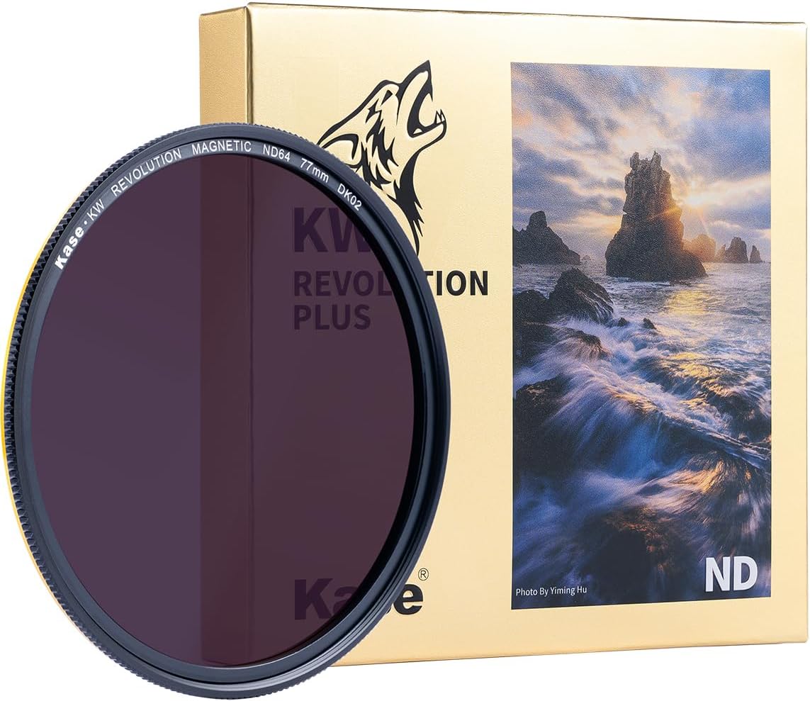 Kase KW Revolution Plus Magnetic Shockproof ND64 6 Stop Neutral Density Filter Low Reflection Optical Glass (77mm)