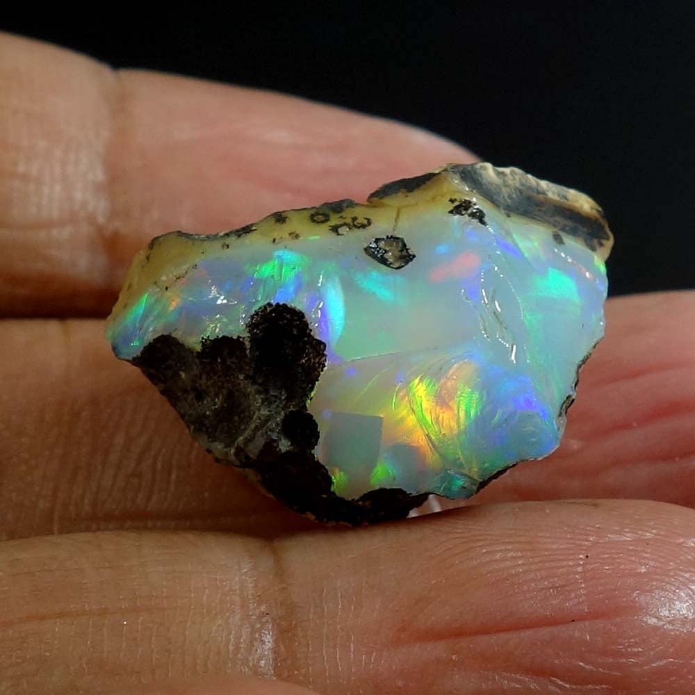 Duggu 21.30 cts Ultra Fire Opal Rough Gemstone, Raw Crystals Gemstone, Ethiopian Opal Rock, Jewelry Making Supplies, Chakra Healing, Energy Stone, Reiki, Yoga, Meditation, AJ20