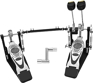 Double Bass Drum Pedal Kick Drum Pedal Double Chain Drive Adjustable Beater Head Pedals Drum Step On Hammer,Foot Percussion Hardware,Bass Pedal For Drum Set Bass Pedal Drum Accessories