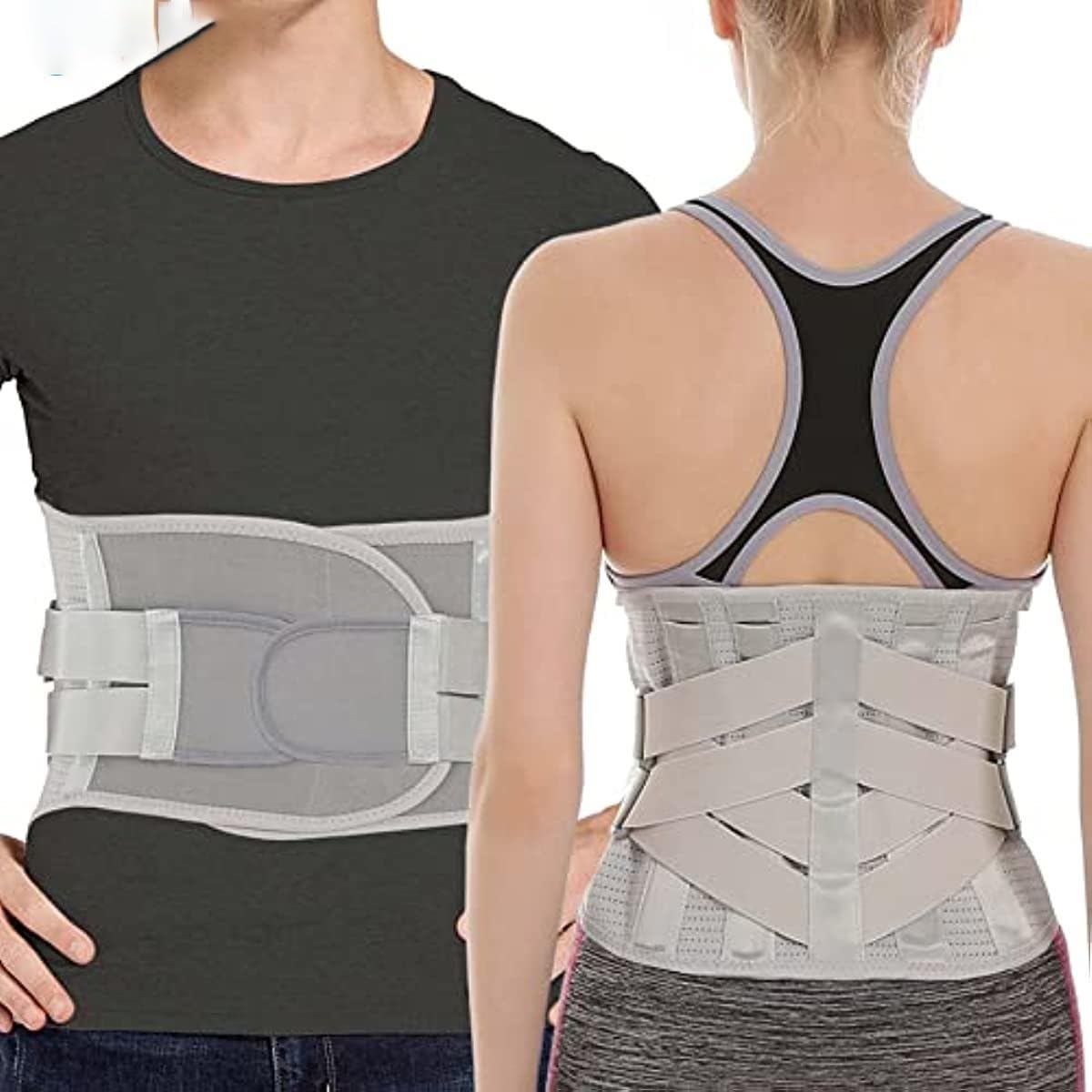Cinturón de Soporte para Cintura y Espalda para Hombres y Mujeres, Faja Lumbar para aliviar el Dolor, Faja Lumbar Transpirable para Levantar Objetos Pesados, Hernia discal, escoliosis y ciática.
