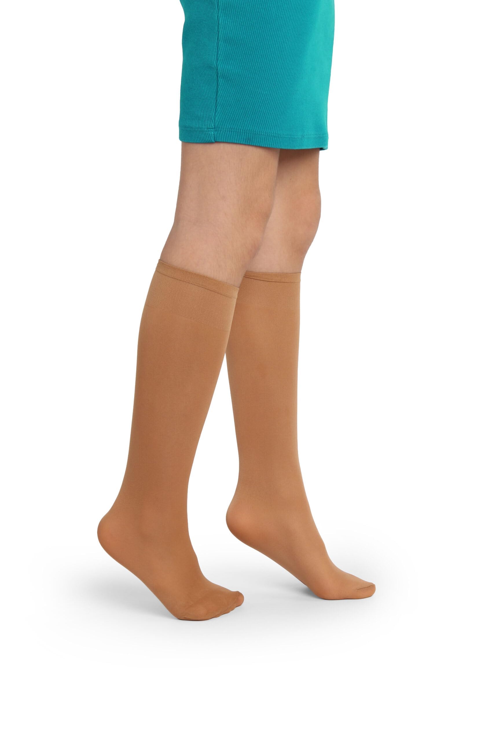LORES Alma Medias hasta la rodilla para niña 40 DEN blancas, calcetines altos de microfibra opaca, suaves y elásticos con banda confort, ideales para colegio, uniforme y uso diario (talla 24–37) — view 6