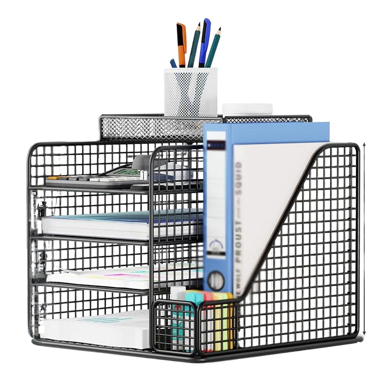 Organizer da scrivania in metallo, multifunzione, portapenne, organizer per articoli di cancelleria, accessori per spazio di lavoro per una facile organizzazione della scrivania
