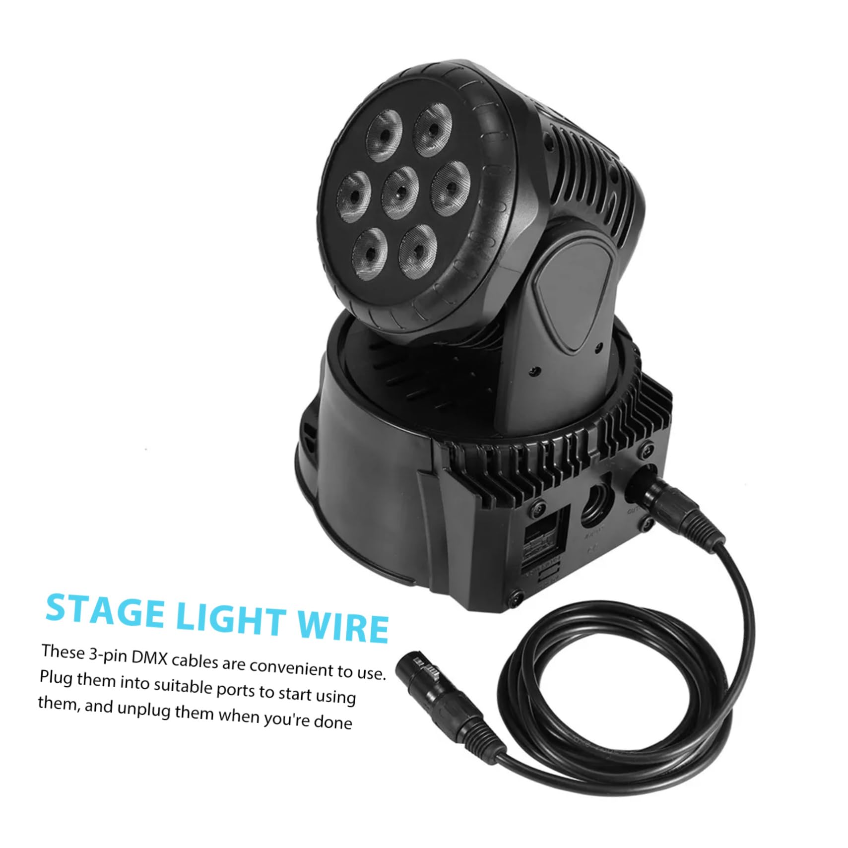 SHOWERORO Cavi Per Illuminazione Da Palco 3 Fili Per Da Palco in Metallo E Plastica Lunghezza 1 M Nero