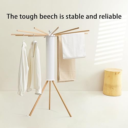 Miniatura 47 de JOOM Estante de secado de ropa con trípode, estante portátil y plegable para ahorrar espacio, estante de secado de ropa, ropa plegable, balcón