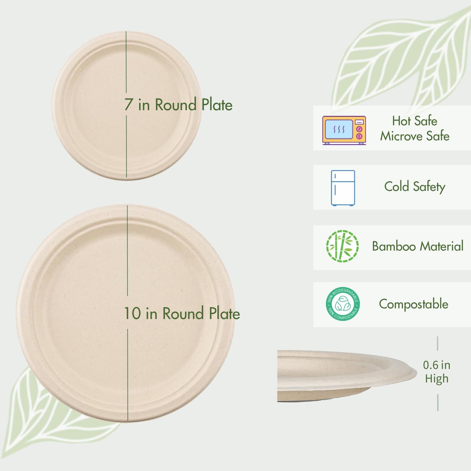 AevumPure 240Pcs Compostable Bamboo Paper Plates Set,Disposable Eco Friendly Utensils,40Sets Dinnerware Kit(10&7in Biodegradable Plates,Wooden Forks,Spoons,Knives,Thicked Napkins) For Birthday/Party
