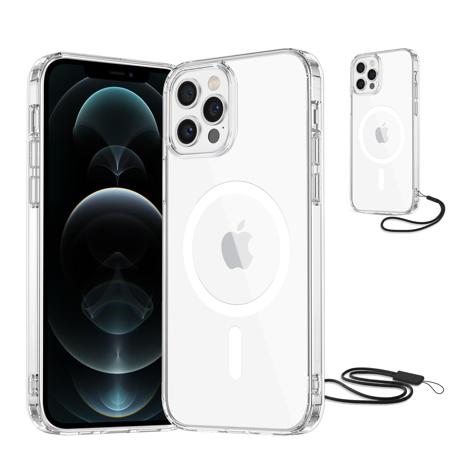 NEW'C Magnétique Coque pour iPhone 12, 12 Pro (6,1 Pouces), Compatible avec MagS