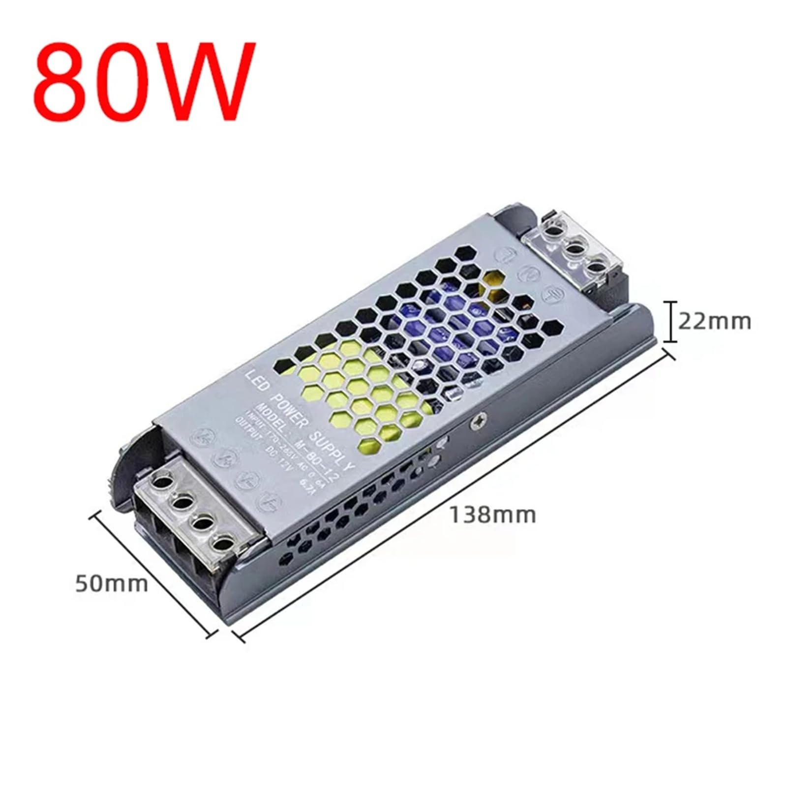 Transformador AC/DC 12V 24V 60W 80W 100W 150W 200W 300W 400W Fuente de alimentación del Controlador LED convertidor A/D súper Fino for Tira de luz LED(80W,110 V_2)