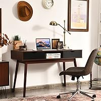 Vista 4 de Escritorio para computadora de 48 pulgadas, estación de trabajo, escritorio para computadora portátil, oficina en casa con cajones