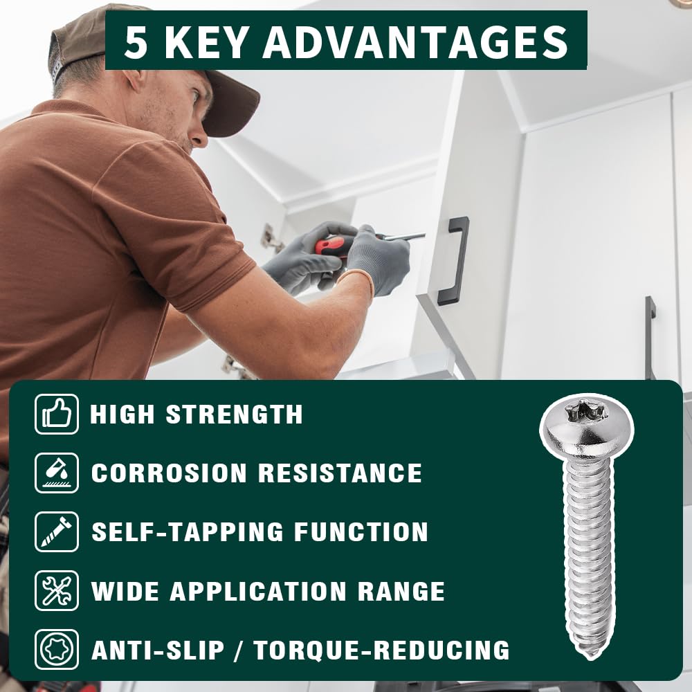 Stainless Steel Sheet Metal Screws - #10 Torx -5