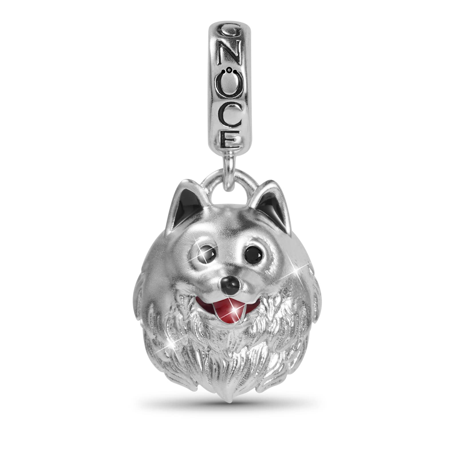 GNOCE Samoyed Dog Pendant Charm Sterling Silver Dangle Animal Charms Fit Women Bracelet/Necklace Gift For Women Wife