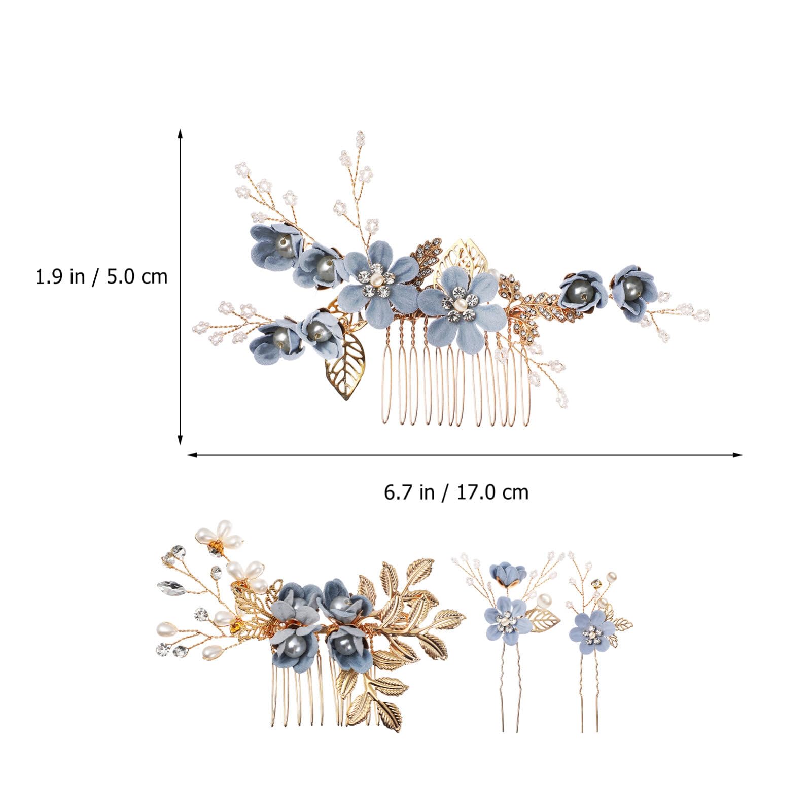 Juego de para El Pelo de Novia Hechas a Mano Y Peinetas Decoradas con Flores para Bodas para Damas de Honor