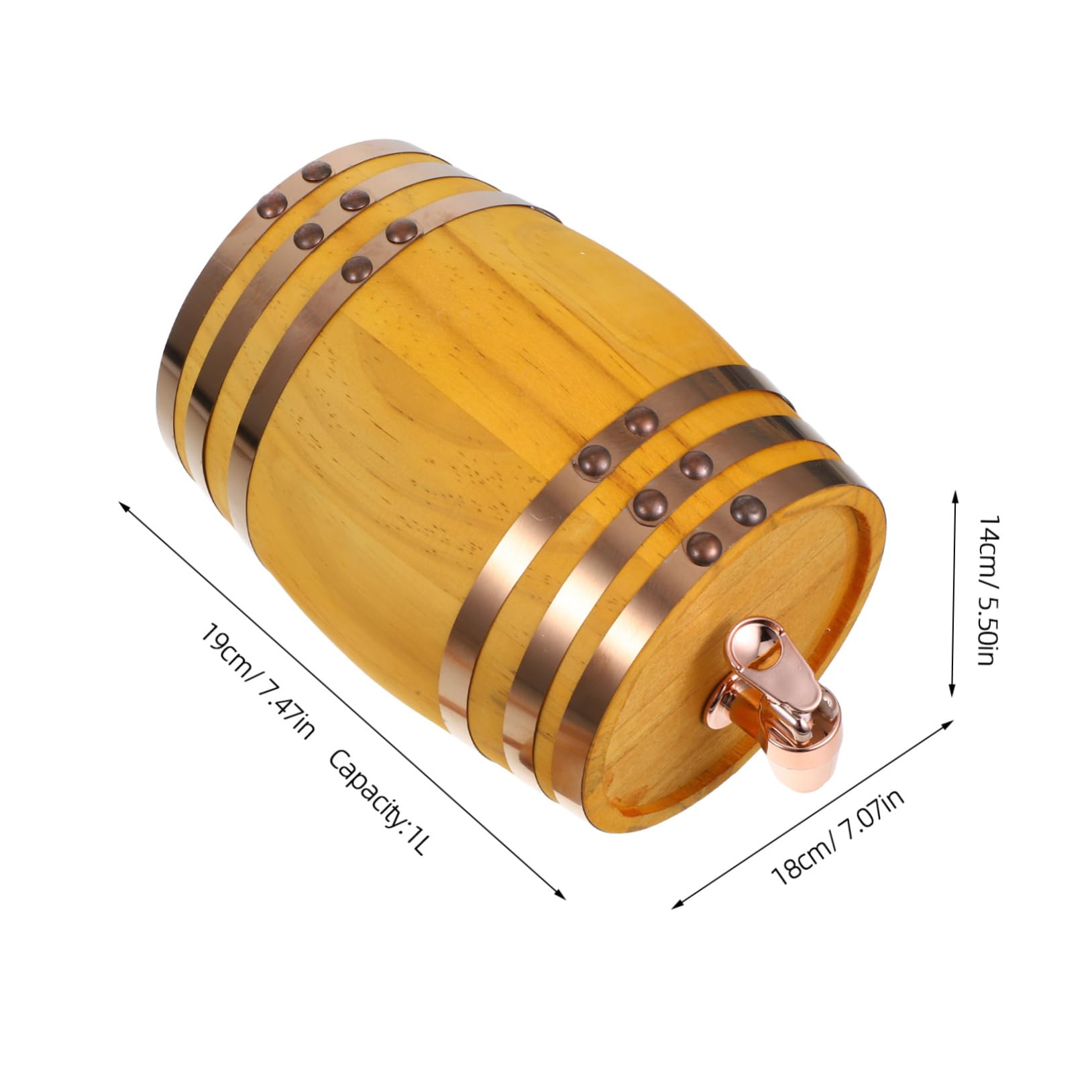 Botte in Legno da 1l Rubinetto in Resina e Supporto, Design Vintage e Compatto per Vino e Degustazione