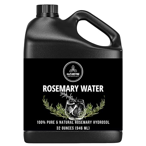 Naturevibe Botanicals - Agua de romero, 100% pura y natural, ideal para el cuidado de la piel y el cuidado del cabello, 32 onzas