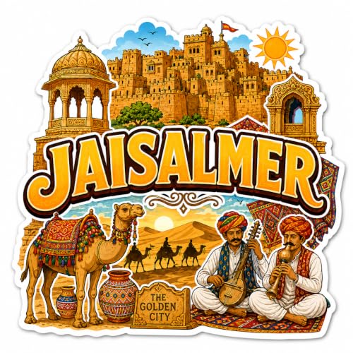 Image of Zesta Wooden Fridge Magnets Set | Refrigerator Decor Magnets for Kitchen | India Souvenir Fridge Magnet Collection | Wooden Magnet for Fridge Door Decoration (Jaisalmer)