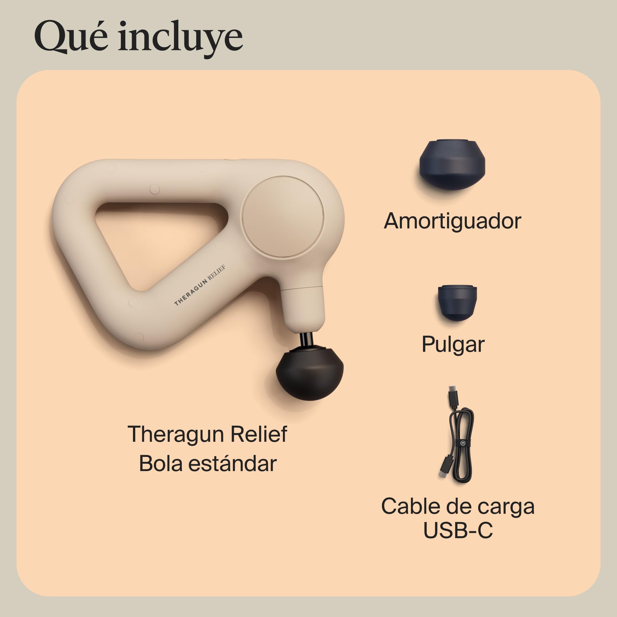 Theragun Relief Alivio Masajeador de Percusión Manual - Fácil de Usar, Cómodo y Ligero para Alivio del Dolor Diario en Cuello, Espalda, Pierna, Hombro y Cuerpo