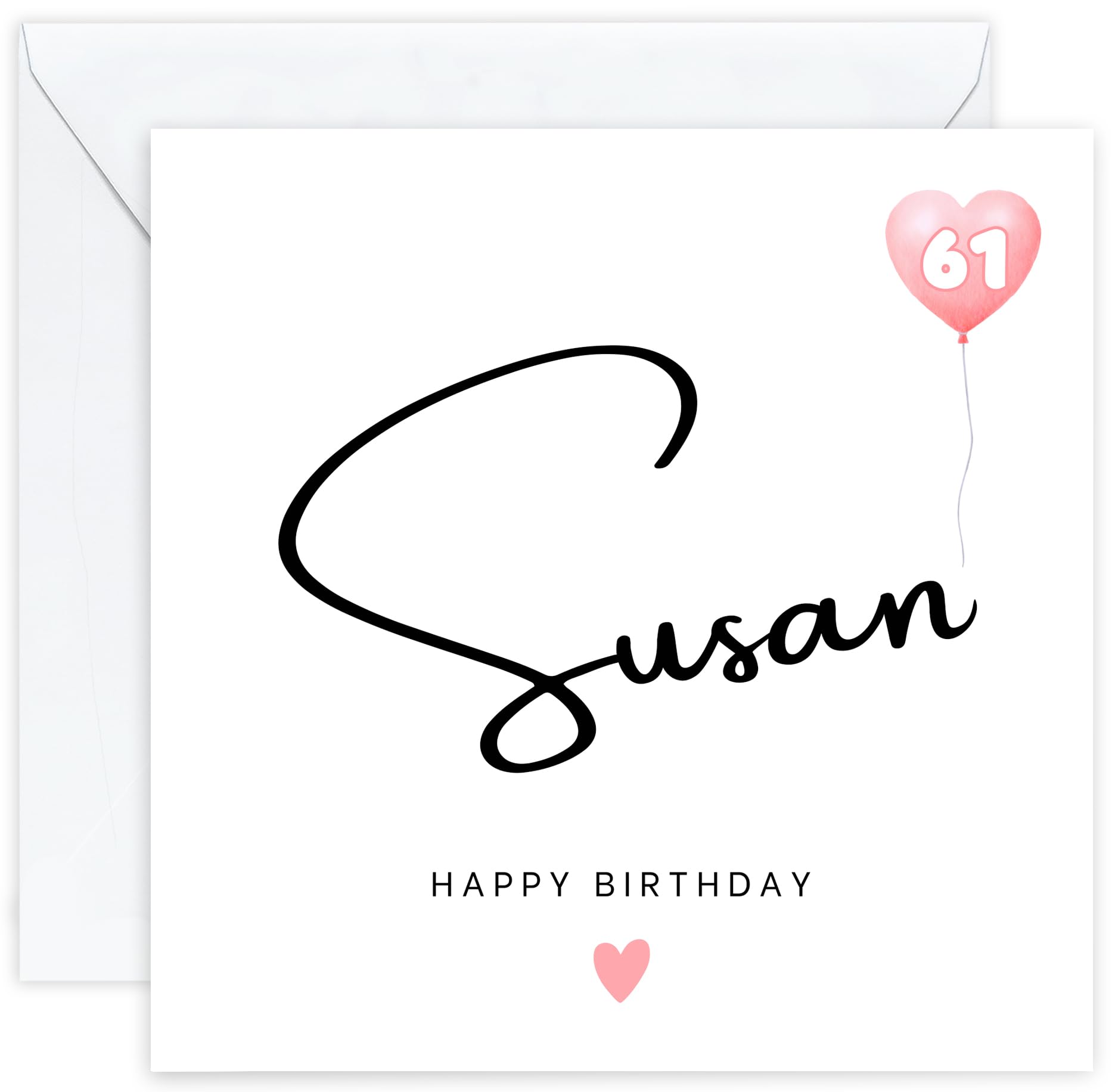 Personalised 61st Birthday Card – Sixty-First Birthday Card for Sixty-One 61 Year Old Women – Custom Unique | Mother | Sister | Aunt | Her | Female | Woman | Mum | Wife | Gran | Nan (Age 61) — image 1