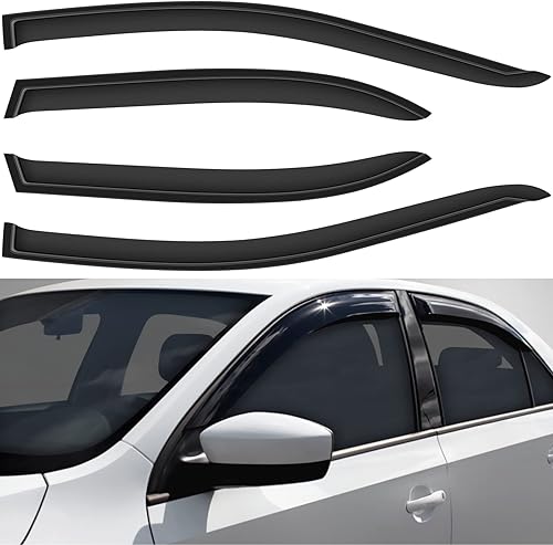 Deflector de ventana lateral, viseras de humo oscuro, protectores de lluvia, juego de 4 piezas para Toyota 2003-2008 para Corolla disponible en Yaxa Colombia