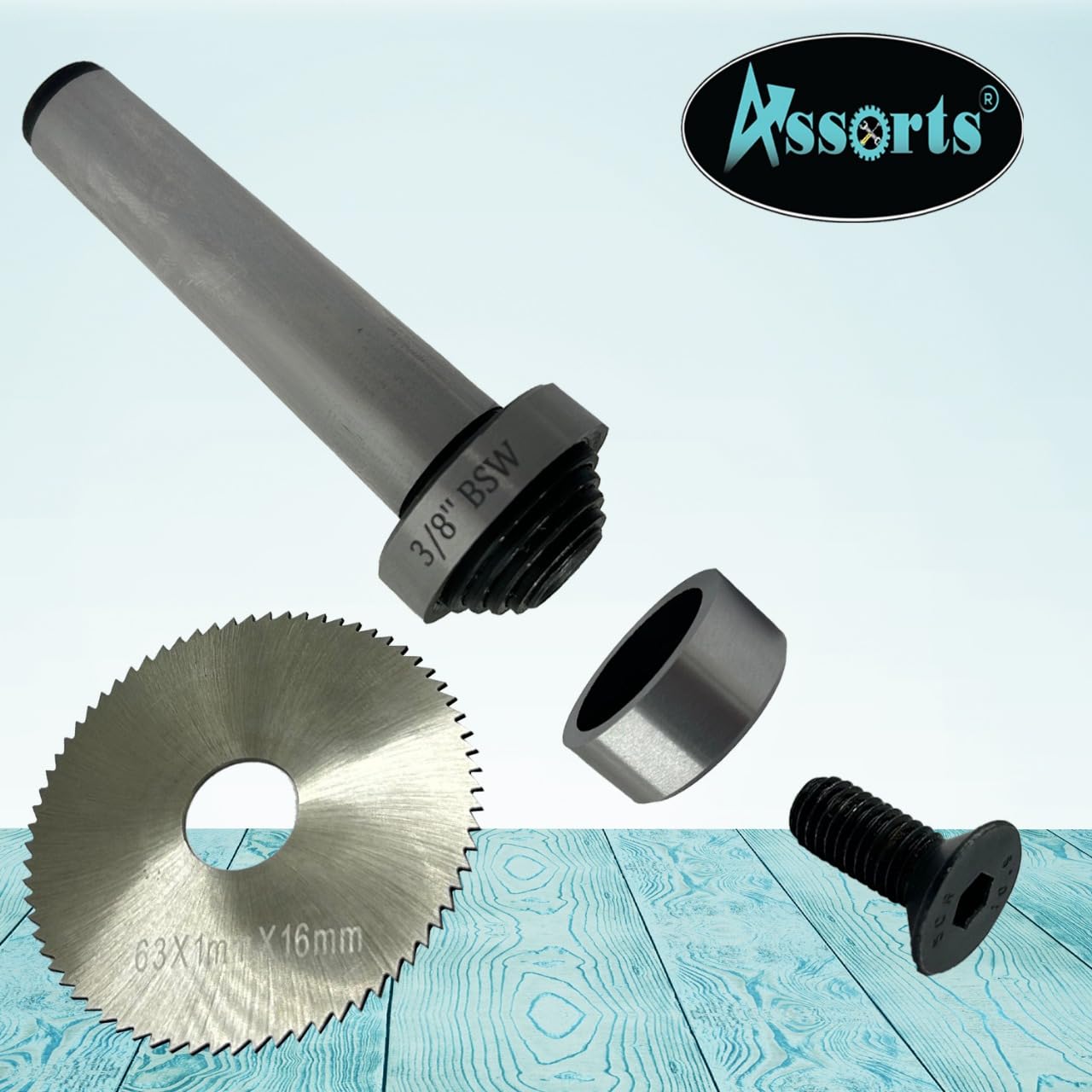 Slitting/Slotting Saw Holder With Circular Saw Blade (Shank 3MT (3/8" BSW))