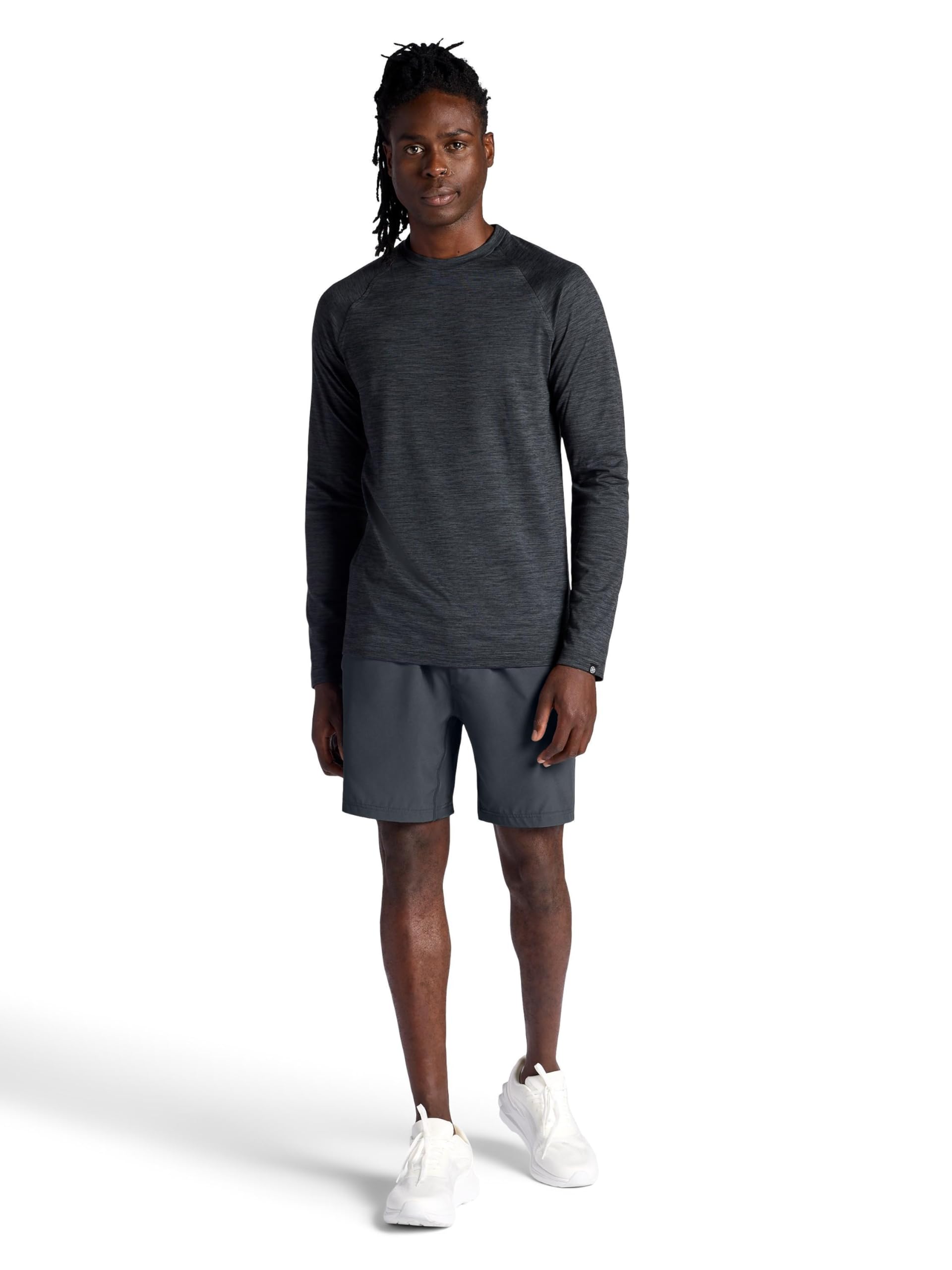Gaiam Haut Basique à Manches Longues et col Rond pour Homme, Coupe Standard, matériau Extensible de Poids Moyen