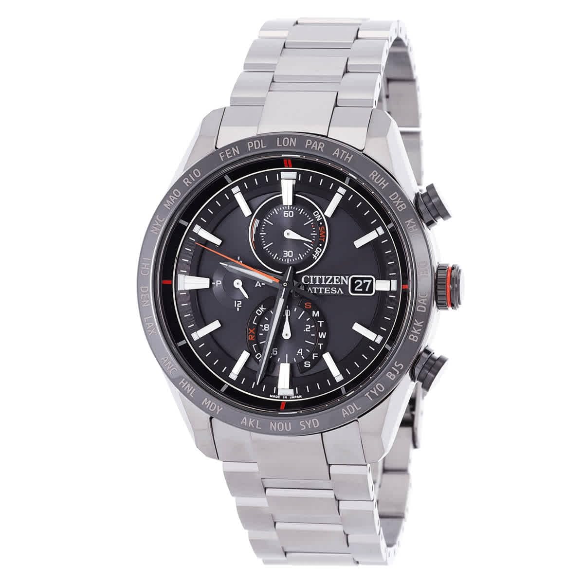 Citizen Titanium Attesa Perpetual Chronograph Quartz Black Dial Mens Watch At8189-61E (B0CVZYYN9M) Amazon Price History, Amazon Price Tracker