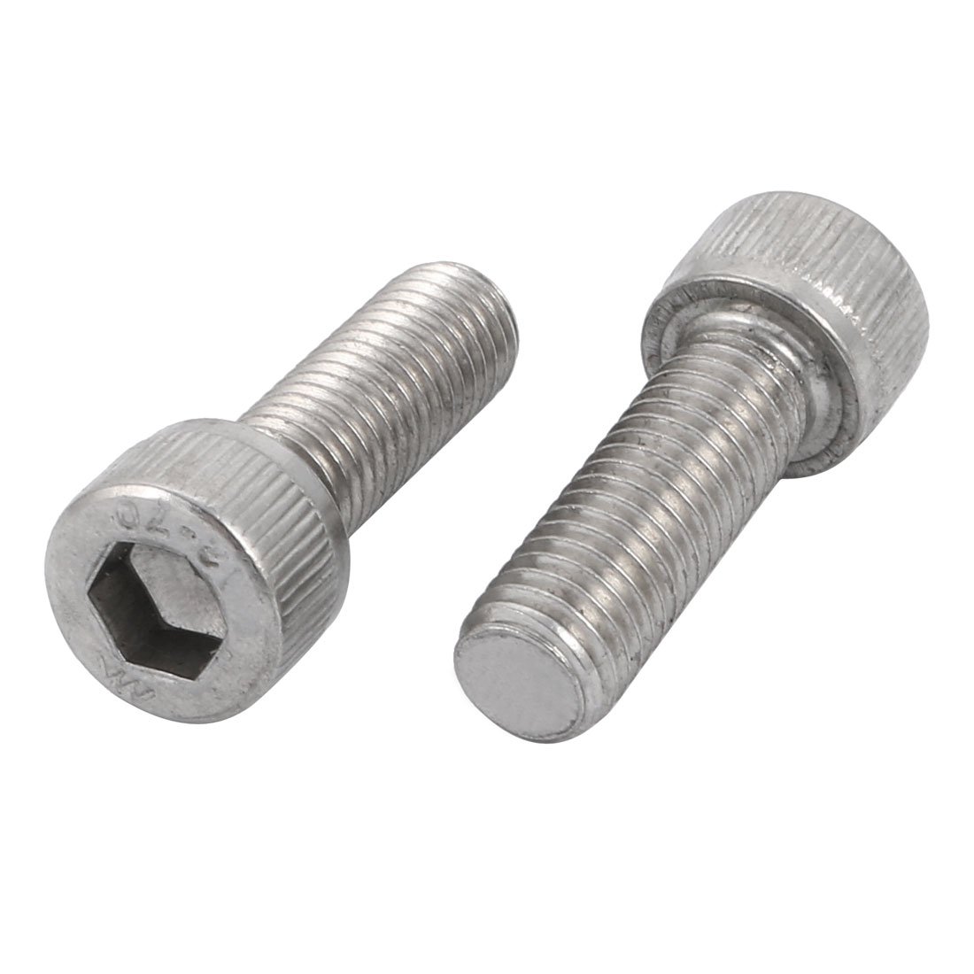 Sourcing Map Silver Tone Sourcingmap M10x30mm 304 Stainless Steel Left Hand Thread Hex Socket Head Cap Screw Bolt 2Pcs