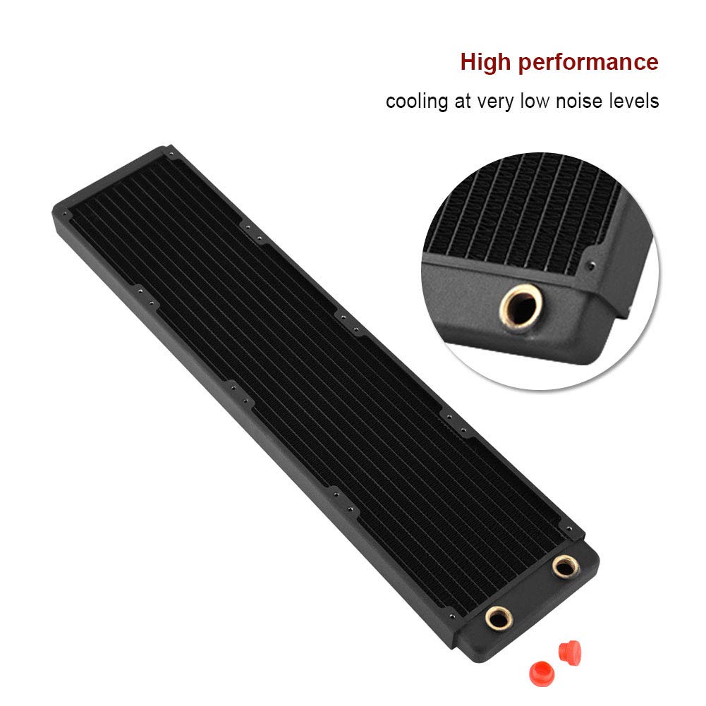 Tbest Copper Radiator pc 120mm,480 mm Radiator,Aluminium-Wärmetauscher-Kühler,Kupfer-Kühler-Kühlkörper Computer-Wasserkühlungs-Flüssits-Wärmetauscher (480 mm)