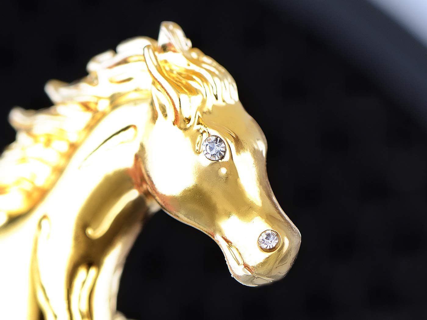Alilang Golden Tone Plated Galloping Horse Jockey Equestrian Animal Fashion Pin Brooch - Image 3