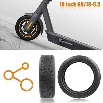 1 x 10 60/70-6.5 Rubber Tubeless Electric Scooter Tire, Compatible with Segway Ninebot MAX G30 Kick Scooter, Auto Repair Tires