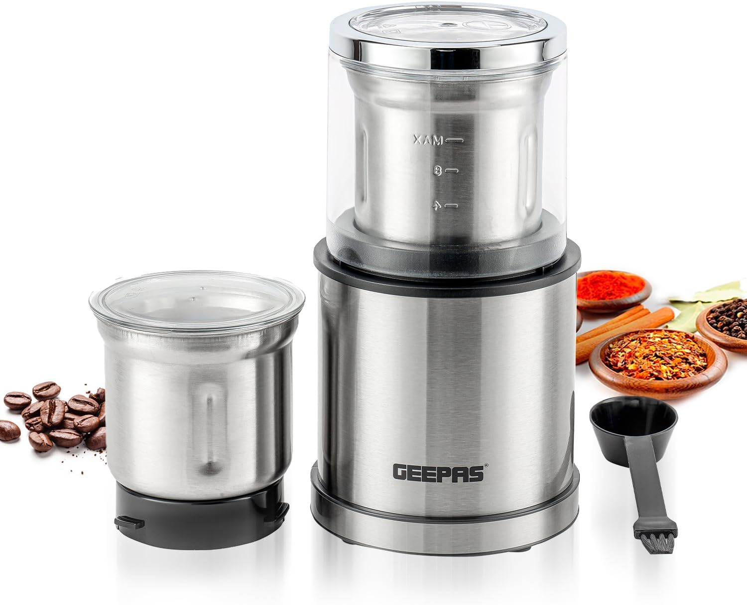 Geepas Coffee Grinder Food Processor, 200W Electric Wet & Dry Grinder Coffee Mill Stainless