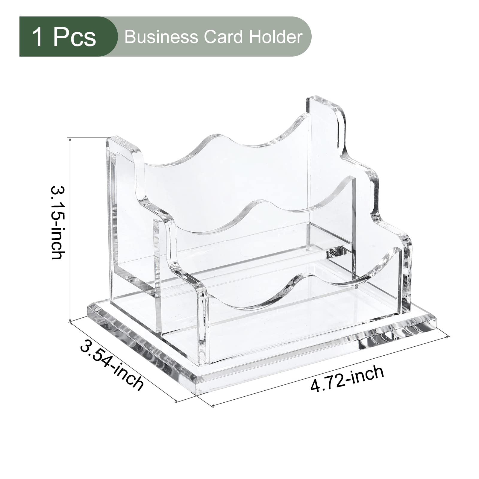YOKIVE Acrylic Business Card Holders, 2 Slots Business Card Display, Cards Holders Organizer, Great for Office Desktop (Clear - Image 2