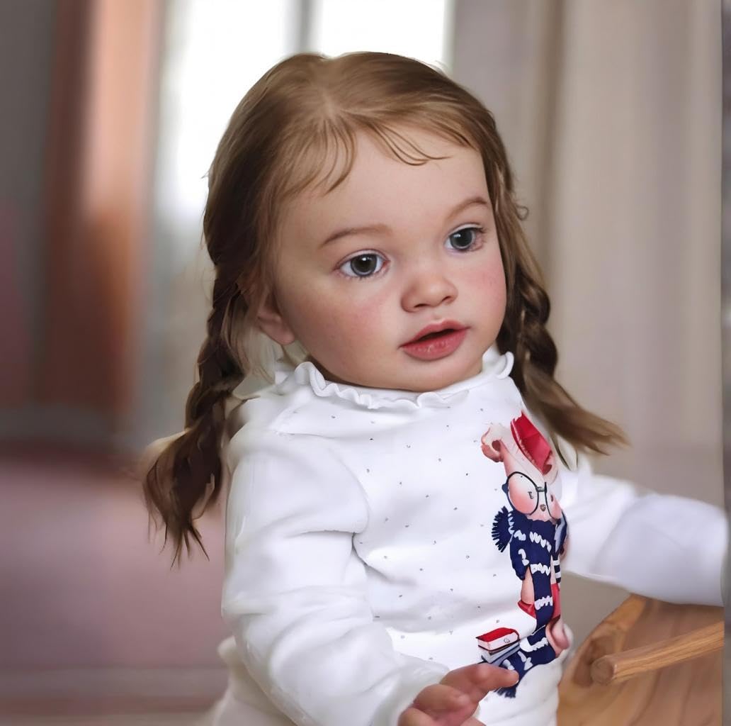 RXDOLL Bambole Reborn Toddler di grandi dimensioni Pippa 66 cm Bambole realistiche Reborn Baby che sembrano Real Morbido Panno in Vinile Corpo Realistico Bambino Bambola In Piedi Ragazza per Bambini 3