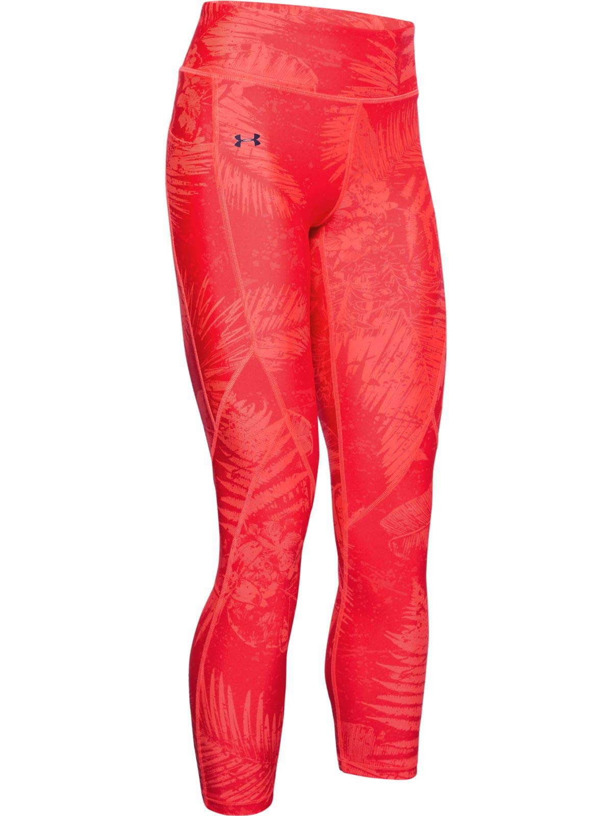 Under Armour Women's Rush Red / Black - 820 Project Rock Heatgear Armour Printed Ankle Crop (Rush Red/Black - 820, Large)