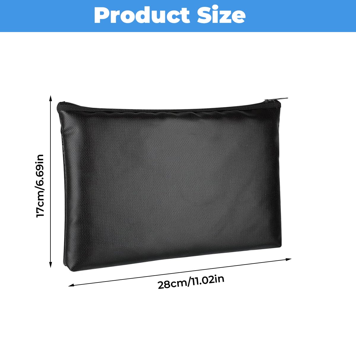 28x17 cm Porta Documenti Impermeabile, Borsa Ignifuga Documenti, Borsa Ignifuga per Portadocumenti con Cerniera, Borsa Portadocumenti Ignifuga, per Contanti Passaporto e Oggetti di Valore