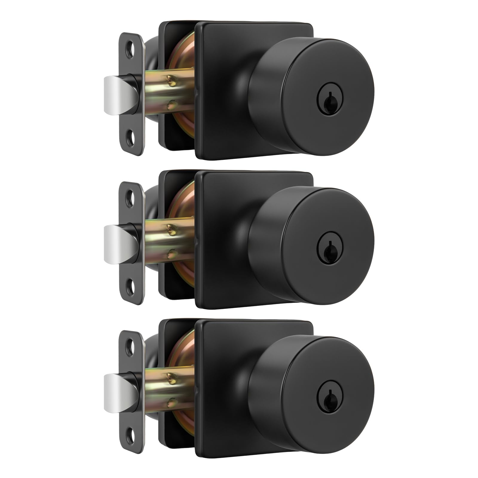 Matte Black Door Knobs - 6 Pack for Privacy -23