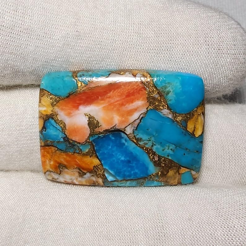 Turquoise naturelle cabochon pour fabriquer un bijou personnalisé - 6