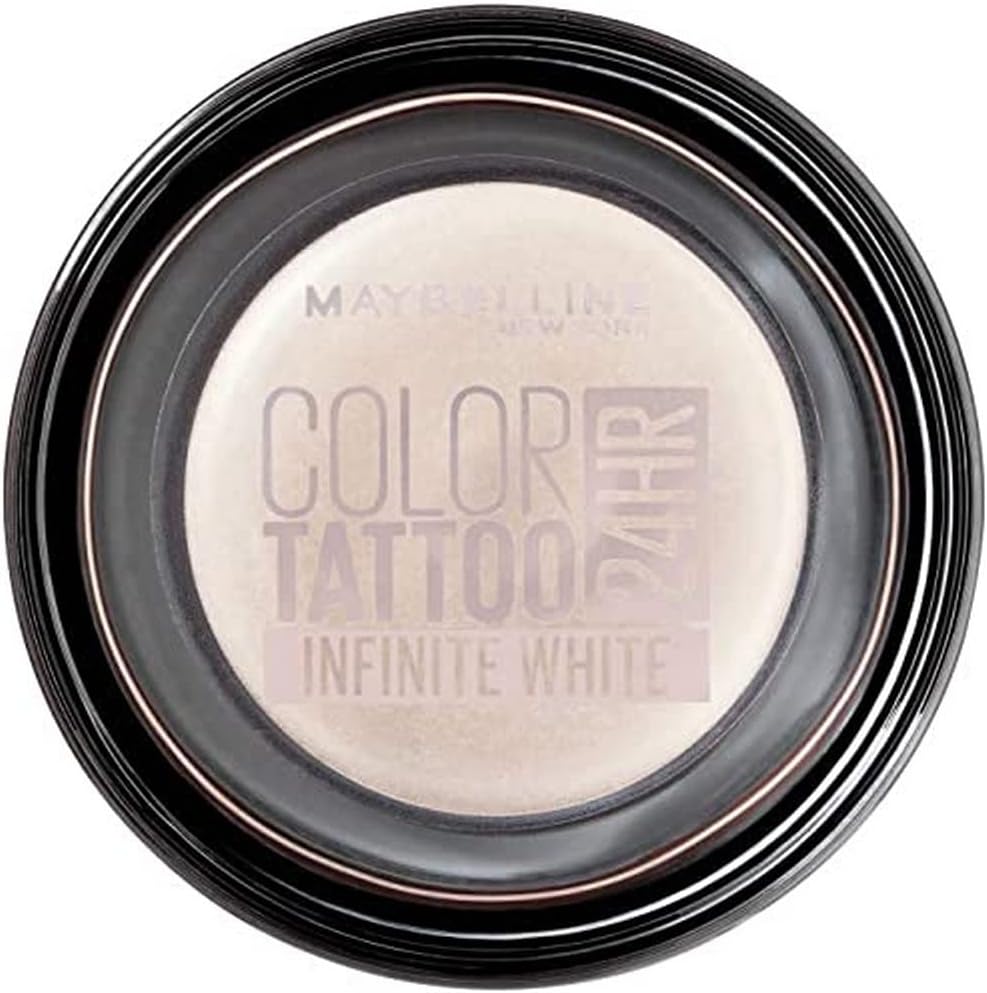 Maybelline Eyestudio 24 Hour Color Tattoo Gel-Cream Eyeshadow, 45 Infinite White