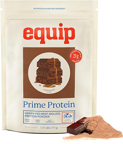 Equip Foods - Polvo de proteína limpia de carne de res alimentada con pasto, apto para dieta carnívora, paleo y keto, sin gluten ni lácteos, 30