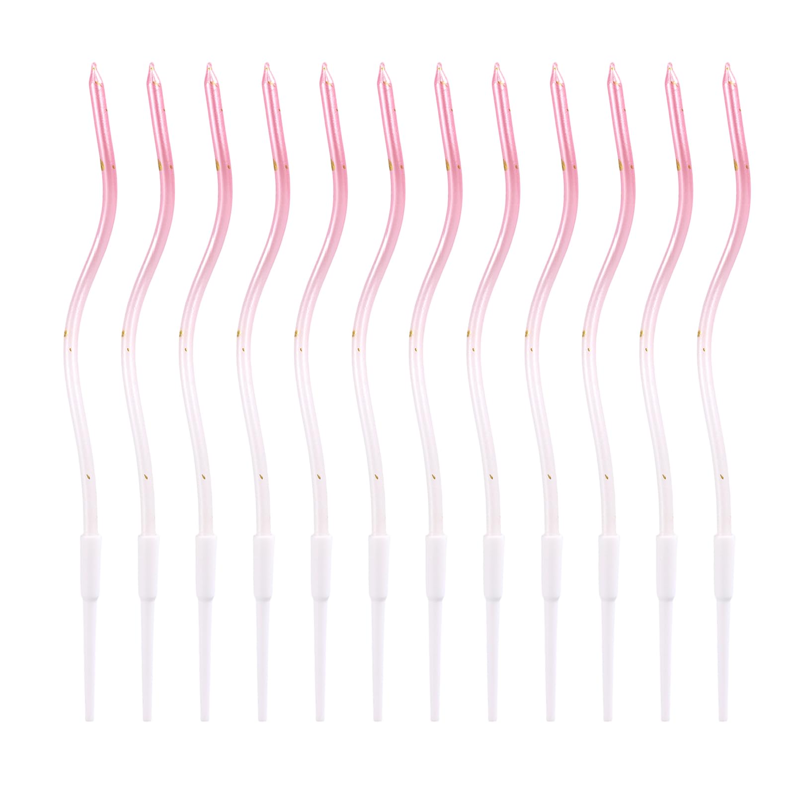 12pcs Twisty Spiral Cake Candles with Holders, Twist Slim Long Birthday Cake Candles Cupcake Decoration with Stand for Birthday Party Wedding Anniversary (Mix Gradient 5)