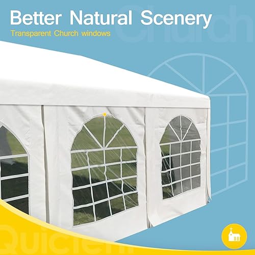 Miniatura 3 de Quictent Tienda de campaña para fiestas de 13 x 26 pies, resistente, para exteriores, color blanco, para fiestas, bodas, carpa de refugio con bolsas