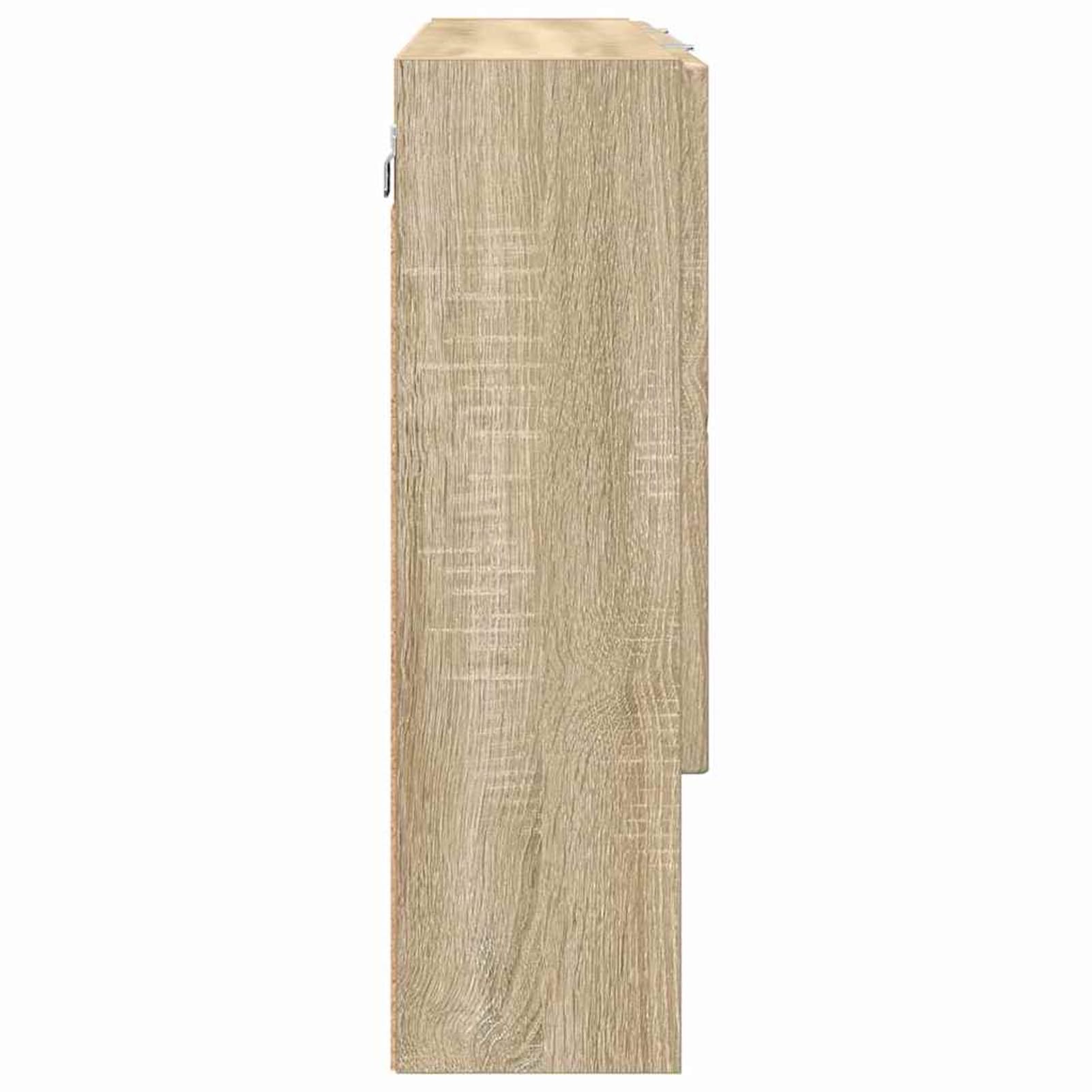 Gecheer Spiegelschrank Sonoma-Eiche 80 x 17 x 55 cm Holzwerkstoff, Deko Spiegel Bathroom Mirror für Badezimmer Make-up Rasur Wohnung Hotel883356