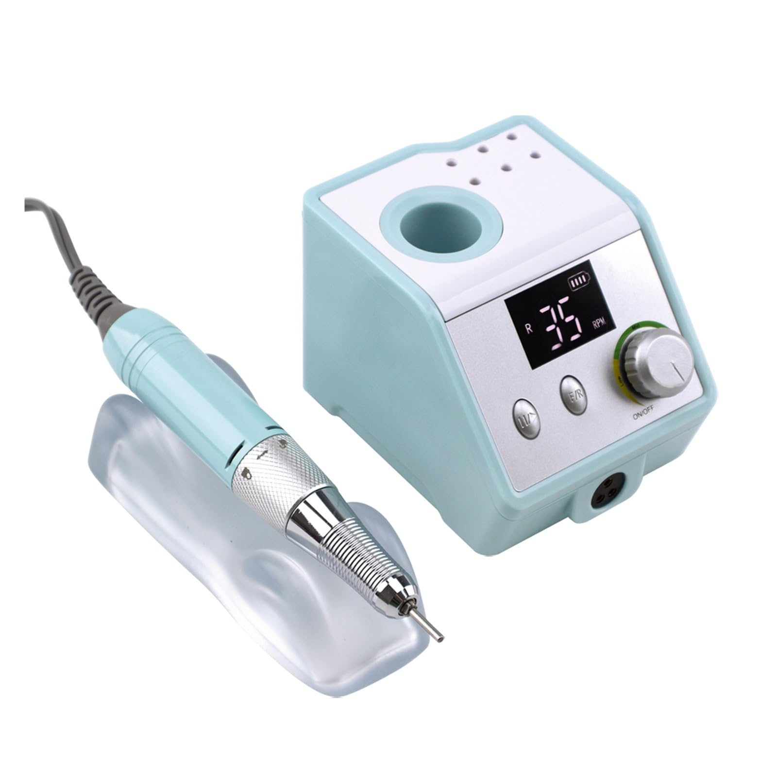 Elektryczna frezarka do paznokci, 35000RPM Przenośny stojak Elektryczna wiertarka do paznokci Zestaw maszyn, bezprzewodowe wiercenie Manicure Pedicure Polerka do paznokci(Nero)