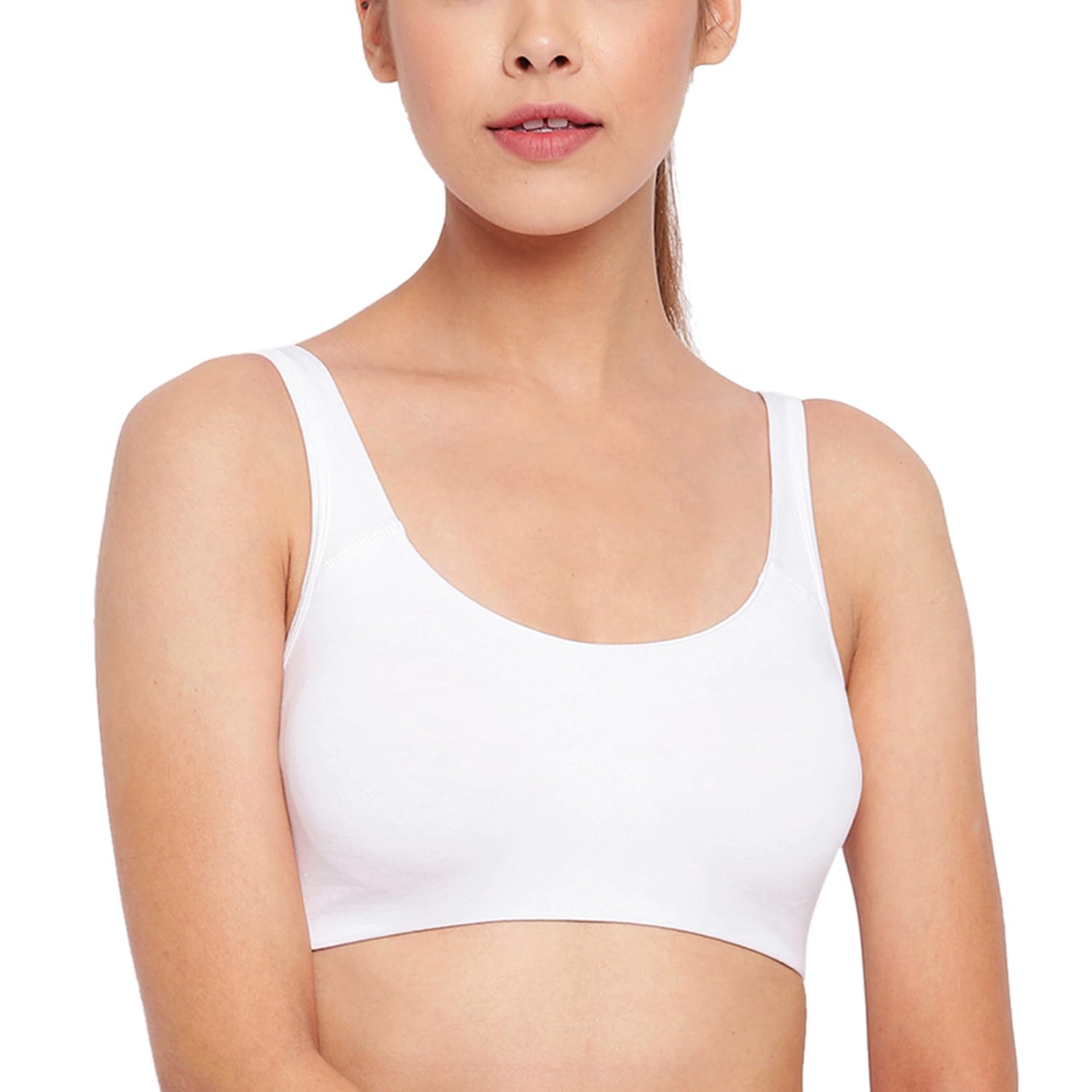 Enamor Women's Full Cup Non Padded Non Wired Bra (Pack of 2) (SB06_White/Grey_Large) 1