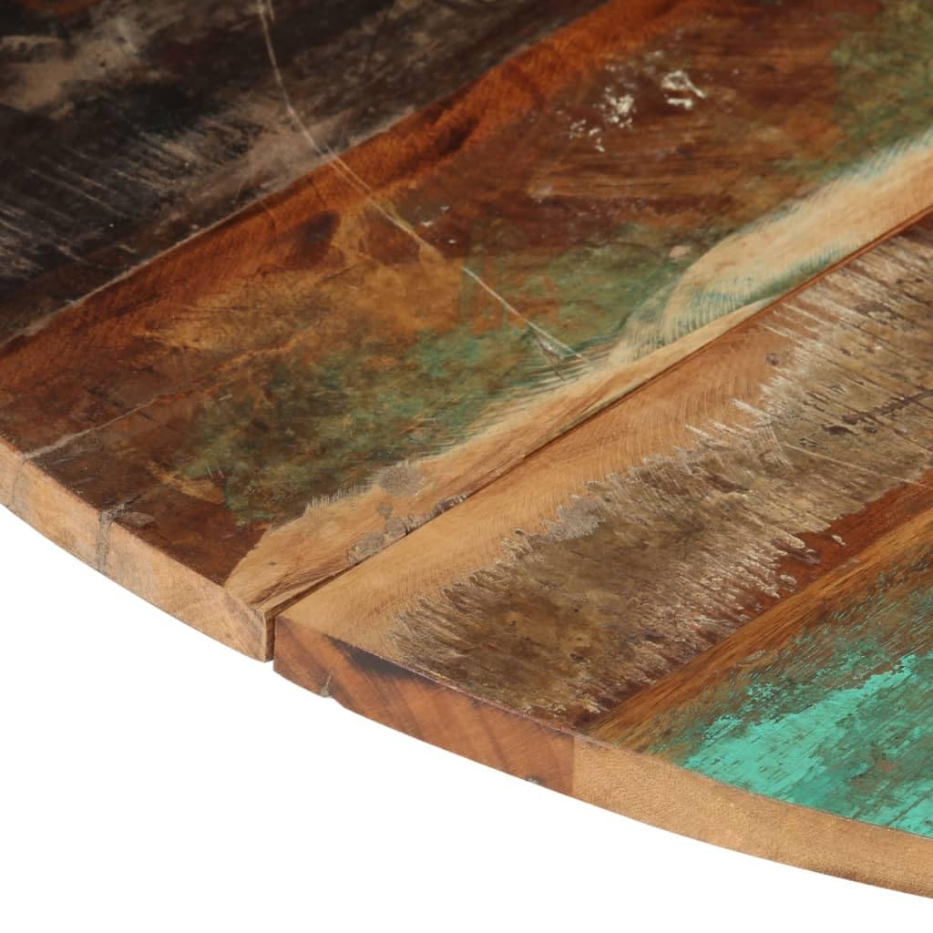 Piano Tavolo Rotondo 80 cm 15-16 mm in Legno di Recupero Multicolore,286035