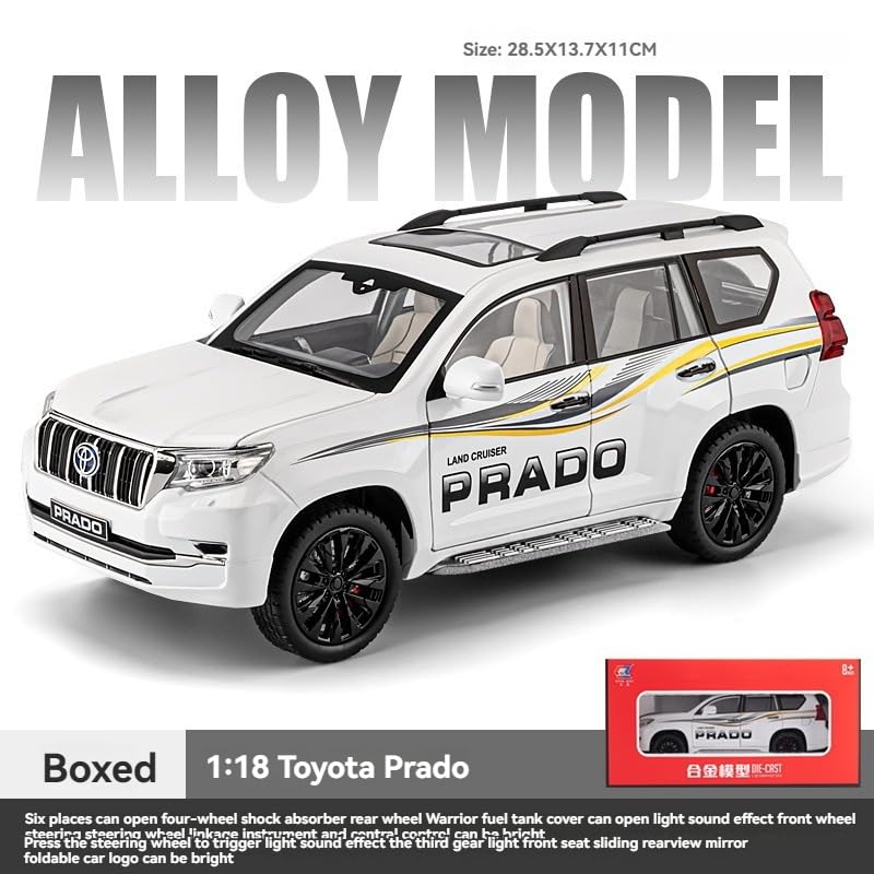 SR TOYS 1/18 Scale Toyotaa Land Cruiser Prado SUV Alloy Car