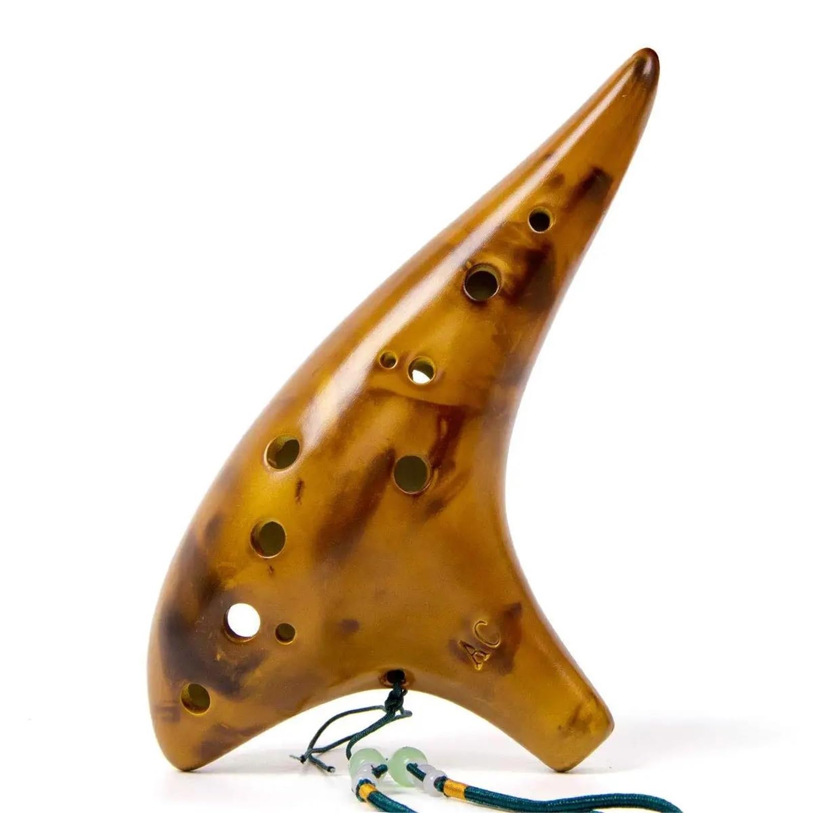 Okaryna 12głosowy Ceramiczny Instrument Okarynowy Alto C Z Futerałem Dla Początkujących(Yellow)