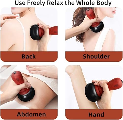 Miniatura 7 de Piedras calientes para masaje, masajeador corporal eléctrico con control de temperatura, piedra natural Bian Gua Sha, masajeador de raspado para el
