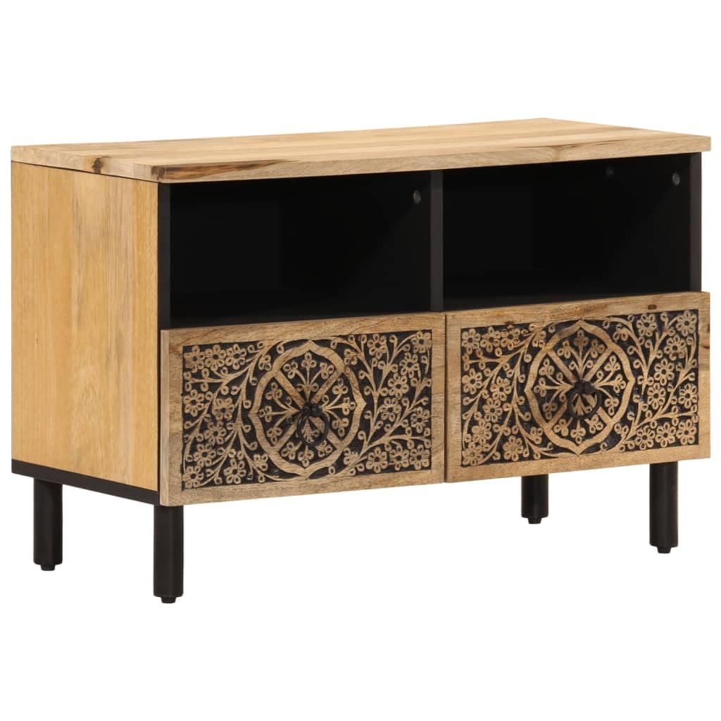 Lite drewno mango solidna szafka pod TV brąz 70x33x46 cm