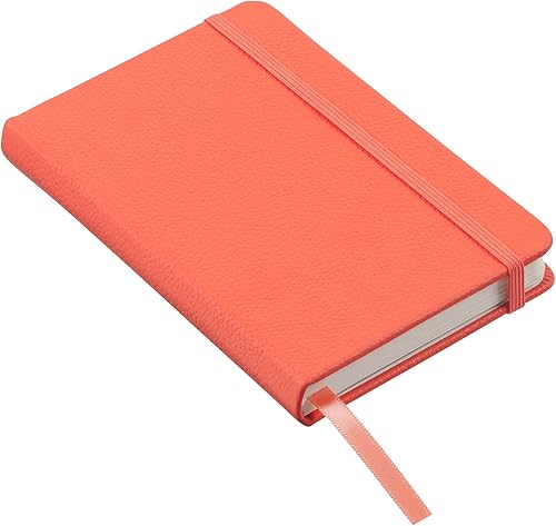 Miniatura 2 de Leatherpress Cuaderno clásico de cuero, tapa dura, rojo coral, bolsillo (3.8 x 5.7 pulgadas), 240 páginas a rayas, colección Inspire