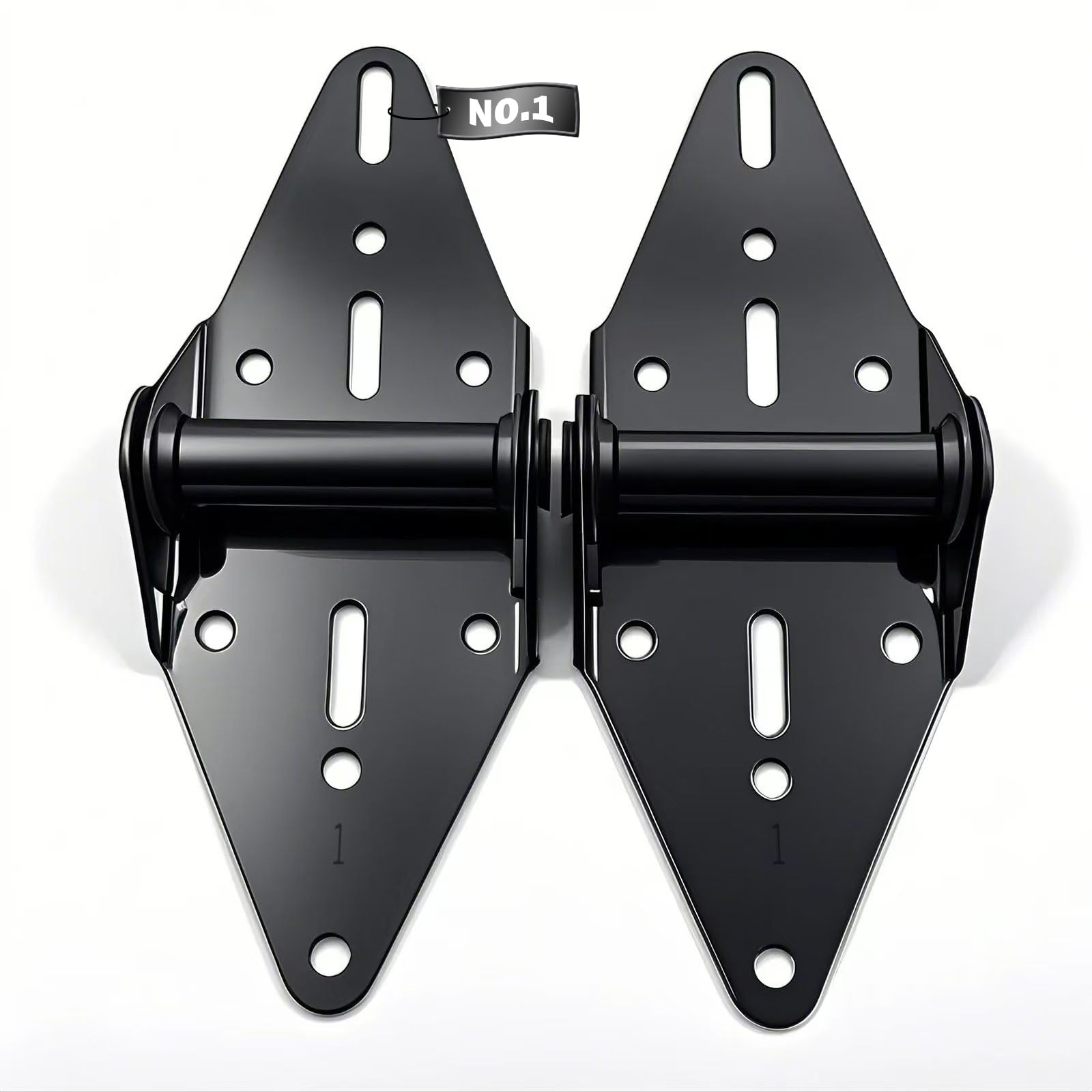 Photo 1 of #1 Garage Door Hinges, Black Color 14 Gauge Galvanized Steel, Rust-Resistant Replacement Parts for Residential & Commercial Sectional Doors, 2-Pack
