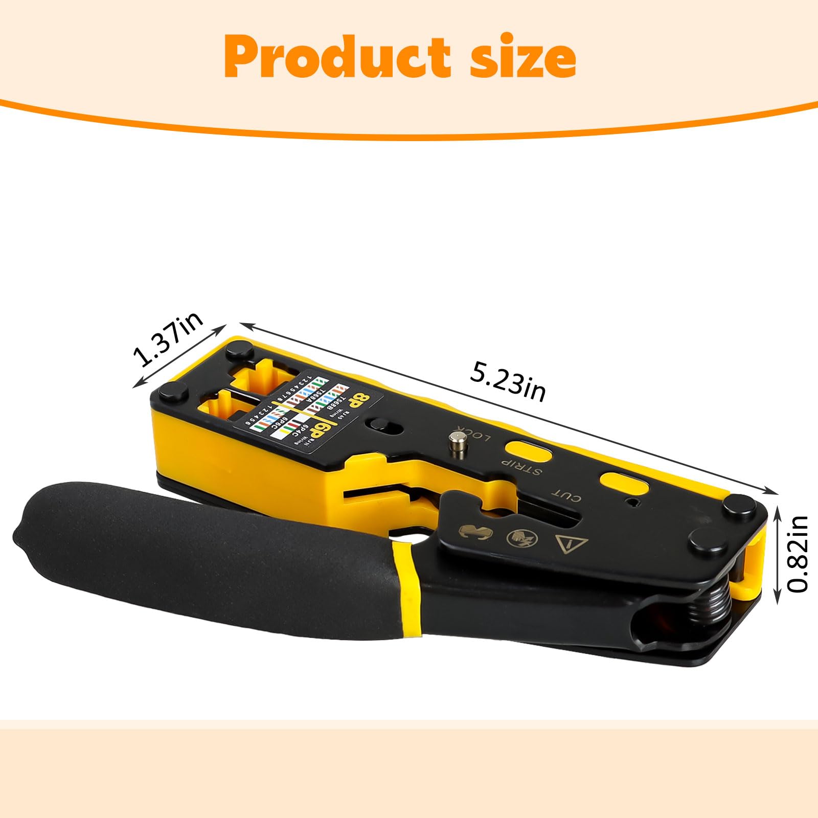 Kit di strumenti di crimpatura Ethernet RJ45, CAT5, Cat5e, Cat6, RJ45, kit di crimpatura con tester per cavi, spellafili multistrato, lame, 50 connettori Cat 6 passa-through e stivali antistrappo